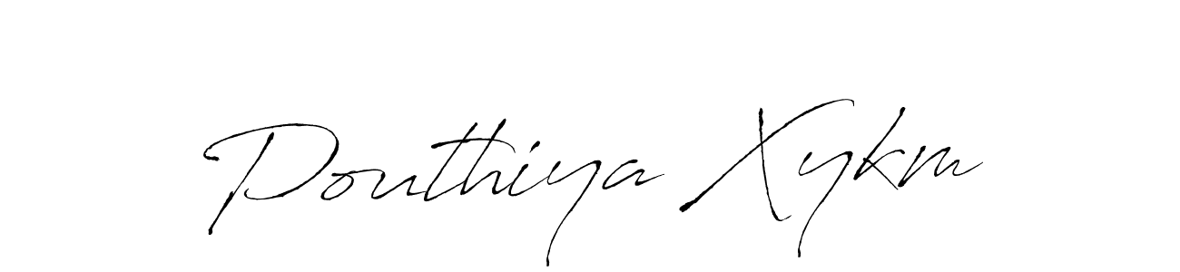 How to make Pouthiya Xykm name signature. Use Antro_Vectra style for creating short signs online. This is the latest handwritten sign. Pouthiya Xykm signature style 6 images and pictures png