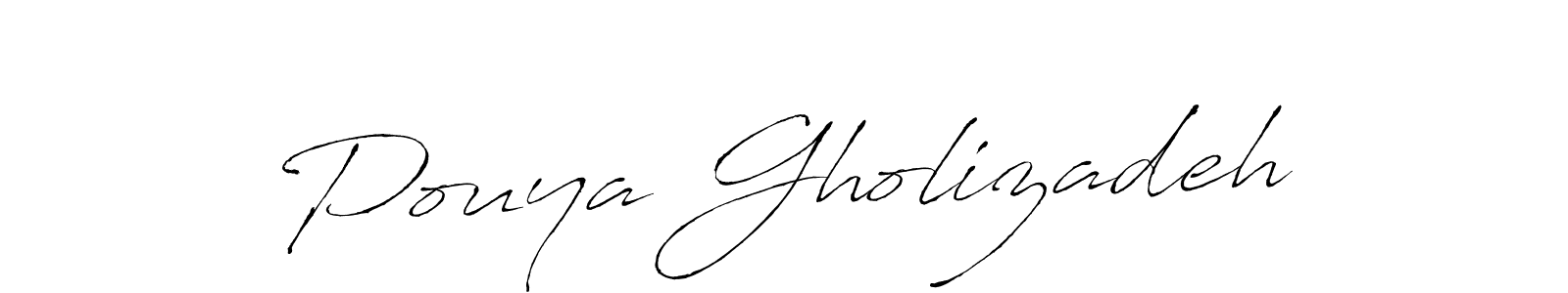 How to make Pouya Gholizadeh name signature. Use Antro_Vectra style for creating short signs online. This is the latest handwritten sign. Pouya Gholizadeh signature style 6 images and pictures png