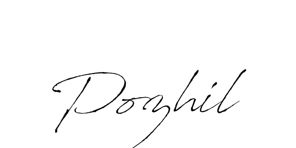 Pozhil stylish signature style. Best Handwritten Sign (Antro_Vectra) for my name. Handwritten Signature Collection Ideas for my name Pozhil. Pozhil signature style 6 images and pictures png