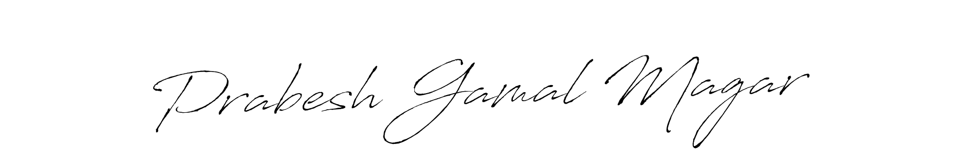 Prabesh Gamal Magar stylish signature style. Best Handwritten Sign (Antro_Vectra) for my name. Handwritten Signature Collection Ideas for my name Prabesh Gamal Magar. Prabesh Gamal Magar signature style 6 images and pictures png