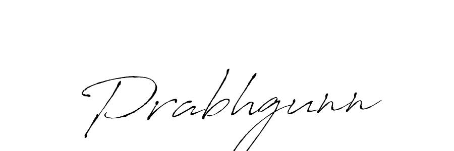 Make a beautiful signature design for name Prabhgunn. With this signature (Antro_Vectra) style, you can create a handwritten signature for free. Prabhgunn signature style 6 images and pictures png