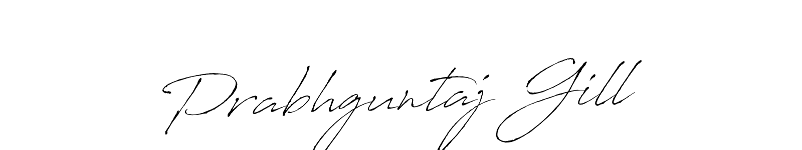 How to make Prabhguntaj Gill name signature. Use Antro_Vectra style for creating short signs online. This is the latest handwritten sign. Prabhguntaj Gill signature style 6 images and pictures png