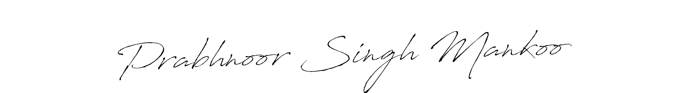 Also we have Prabhnoor Singh Mankoo name is the best signature style. Create professional handwritten signature collection using Antro_Vectra autograph style. Prabhnoor Singh Mankoo signature style 6 images and pictures png
