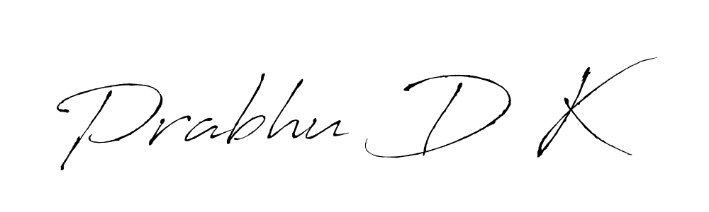 Use a signature maker to create a handwritten signature online. With this signature software, you can design (Antro_Vectra) your own signature for name Prabhu D K. Prabhu D K signature style 6 images and pictures png