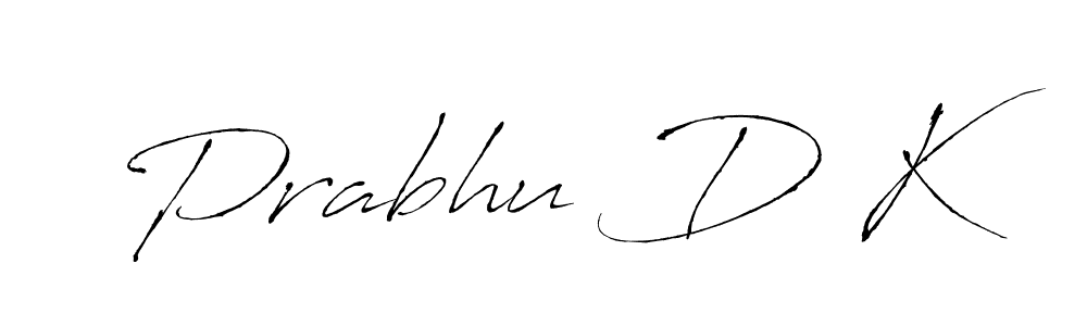 Use a signature maker to create a handwritten signature online. With this signature software, you can design (Antro_Vectra) your own signature for name Prabhu D K. Prabhu D K signature style 6 images and pictures png