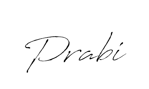 Make a beautiful signature design for name Prabi. With this signature (Antro_Vectra) style, you can create a handwritten signature for free. Prabi signature style 6 images and pictures png