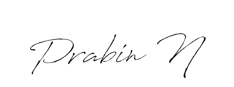How to make Prabin N name signature. Use Antro_Vectra style for creating short signs online. This is the latest handwritten sign. Prabin N signature style 6 images and pictures png