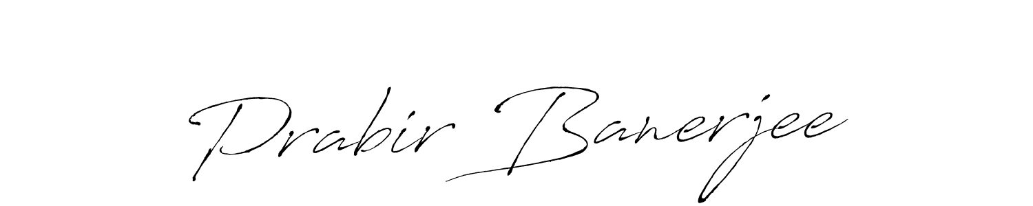 How to make Prabir Banerjee name signature. Use Antro_Vectra style for creating short signs online. This is the latest handwritten sign. Prabir Banerjee signature style 6 images and pictures png