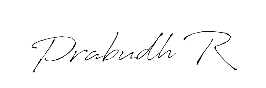 Prabudh R stylish signature style. Best Handwritten Sign (Antro_Vectra) for my name. Handwritten Signature Collection Ideas for my name Prabudh R. Prabudh R signature style 6 images and pictures png