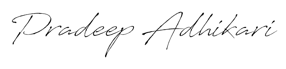 Pradeep Adhikari stylish signature style. Best Handwritten Sign (Antro_Vectra) for my name. Handwritten Signature Collection Ideas for my name Pradeep Adhikari. Pradeep Adhikari signature style 6 images and pictures png
