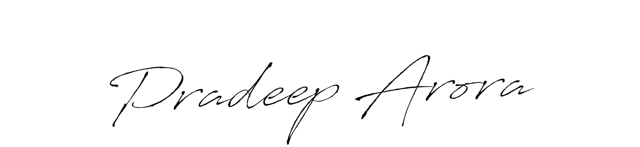 How to make Pradeep Arora name signature. Use Antro_Vectra style for creating short signs online. This is the latest handwritten sign. Pradeep Arora signature style 6 images and pictures png