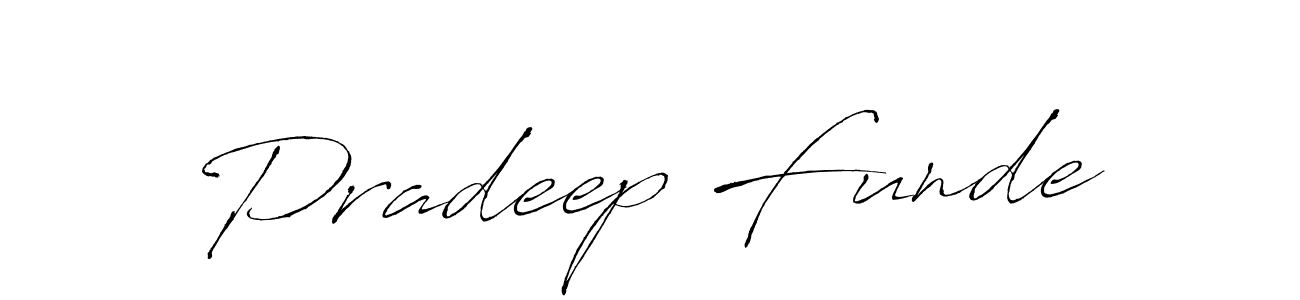 How to make Pradeep Funde name signature. Use Antro_Vectra style for creating short signs online. This is the latest handwritten sign. Pradeep Funde signature style 6 images and pictures png