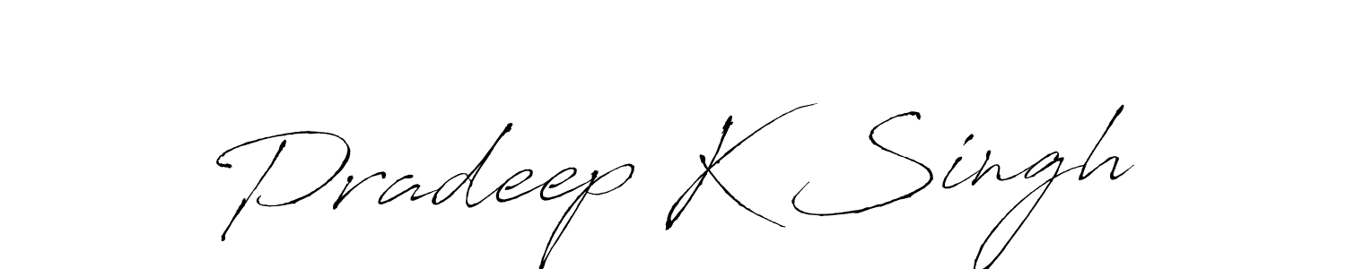 The best way (Antro_Vectra) to make a short signature is to pick only two or three words in your name. The name Pradeep K Singh include a total of six letters. For converting this name. Pradeep K Singh signature style 6 images and pictures png