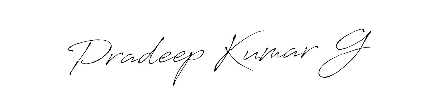 The best way (Antro_Vectra) to make a short signature is to pick only two or three words in your name. The name Pradeep Kumar G include a total of six letters. For converting this name. Pradeep Kumar G signature style 6 images and pictures png