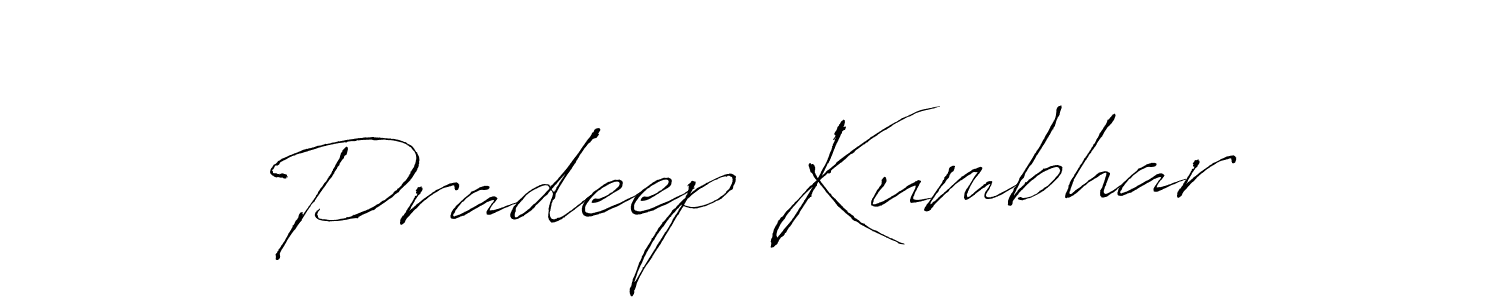 Make a beautiful signature design for name Pradeep Kumbhar. With this signature (Antro_Vectra) style, you can create a handwritten signature for free. Pradeep Kumbhar signature style 6 images and pictures png