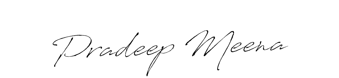 How to make Pradeep Meena name signature. Use Antro_Vectra style for creating short signs online. This is the latest handwritten sign. Pradeep Meena signature style 6 images and pictures png