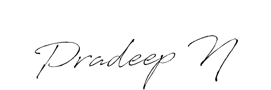 How to make Pradeep N signature? Antro_Vectra is a professional autograph style. Create handwritten signature for Pradeep N name. Pradeep N signature style 6 images and pictures png