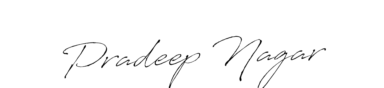 How to make Pradeep Nagar name signature. Use Antro_Vectra style for creating short signs online. This is the latest handwritten sign. Pradeep Nagar signature style 6 images and pictures png