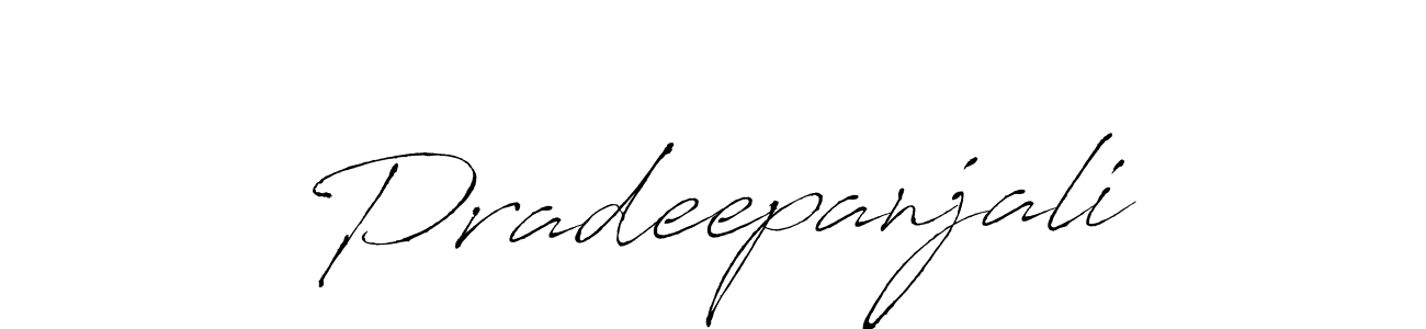 How to make Pradeepanjali name signature. Use Antro_Vectra style for creating short signs online. This is the latest handwritten sign. Pradeepanjali signature style 6 images and pictures png