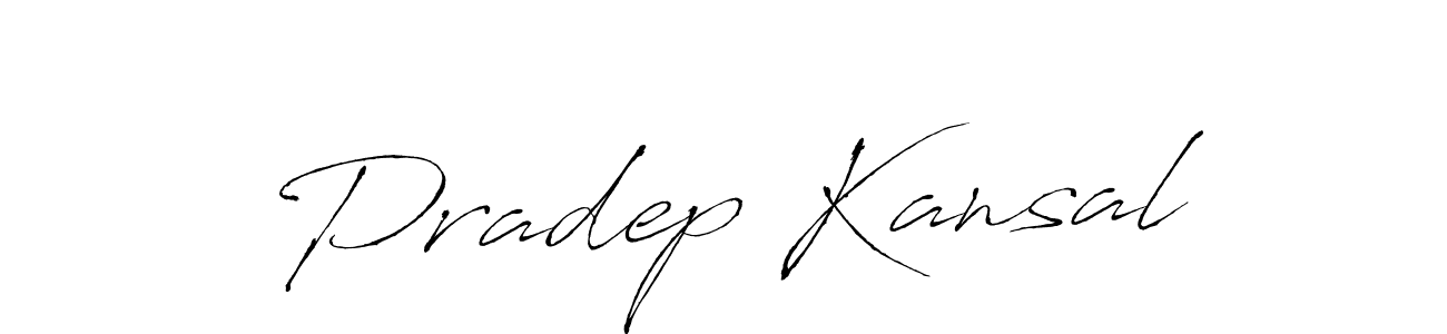 How to make Pradep Kansal signature? Antro_Vectra is a professional autograph style. Create handwritten signature for Pradep Kansal name. Pradep Kansal signature style 6 images and pictures png