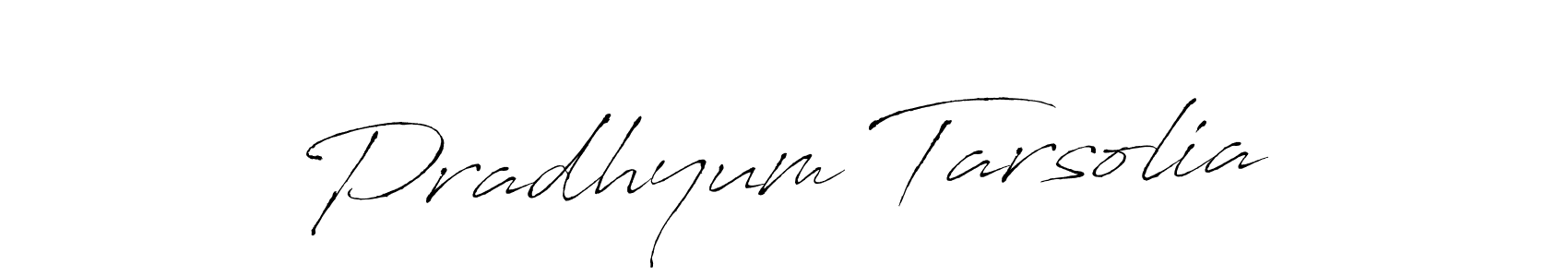 How to make Pradhyum Tarsolia name signature. Use Antro_Vectra style for creating short signs online. This is the latest handwritten sign. Pradhyum Tarsolia signature style 6 images and pictures png