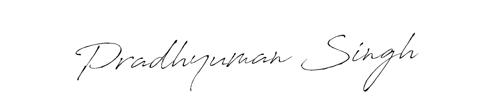 Make a beautiful signature design for name Pradhyuman Singh. With this signature (Antro_Vectra) style, you can create a handwritten signature for free. Pradhyuman Singh signature style 6 images and pictures png