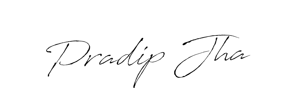 Pradip Jha stylish signature style. Best Handwritten Sign (Antro_Vectra) for my name. Handwritten Signature Collection Ideas for my name Pradip Jha. Pradip Jha signature style 6 images and pictures png