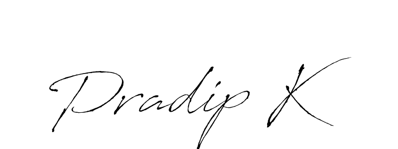 Make a beautiful signature design for name Pradip K. With this signature (Antro_Vectra) style, you can create a handwritten signature for free. Pradip K signature style 6 images and pictures png