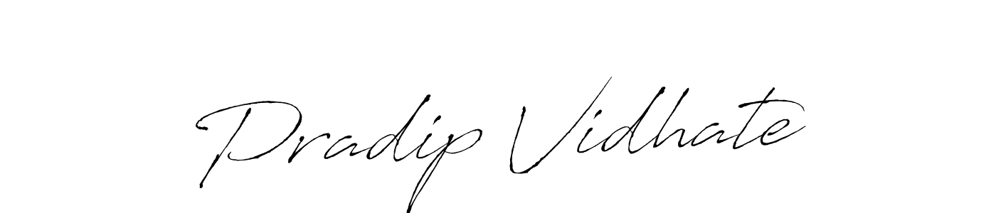 Design your own signature with our free online signature maker. With this signature software, you can create a handwritten (Antro_Vectra) signature for name Pradip Vidhate. Pradip Vidhate signature style 6 images and pictures png