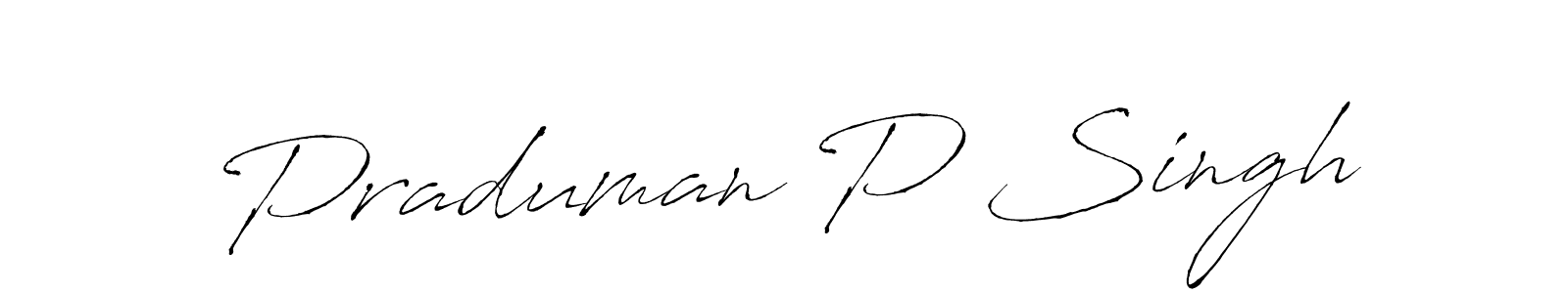 Use a signature maker to create a handwritten signature online. With this signature software, you can design (Antro_Vectra) your own signature for name Praduman P Singh. Praduman P Singh signature style 6 images and pictures png