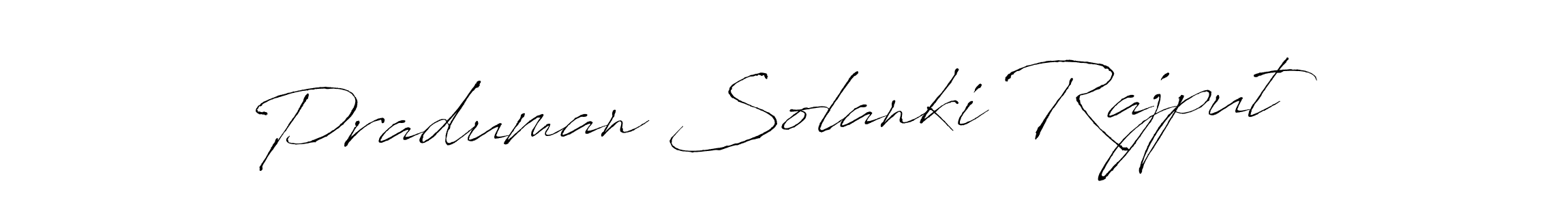 Also we have Praduman Solanki Rajput name is the best signature style. Create professional handwritten signature collection using Antro_Vectra autograph style. Praduman Solanki Rajput signature style 6 images and pictures png