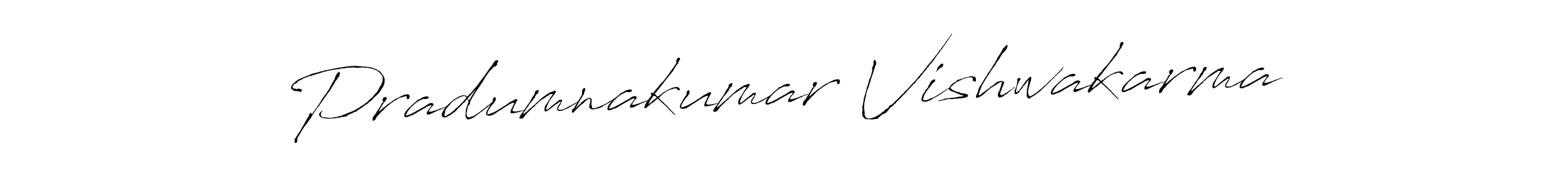 Make a beautiful signature design for name Pradumnakumar Vishwakarma. With this signature (Antro_Vectra) style, you can create a handwritten signature for free. Pradumnakumar Vishwakarma signature style 6 images and pictures png