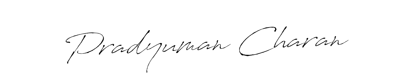 Also we have Pradyuman Charan name is the best signature style. Create professional handwritten signature collection using Antro_Vectra autograph style. Pradyuman Charan signature style 6 images and pictures png