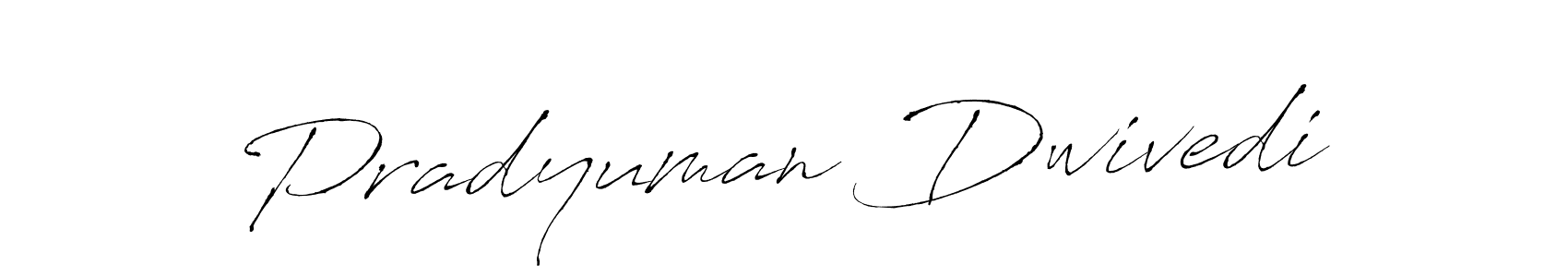 Make a beautiful signature design for name Pradyuman Dwivedi. With this signature (Antro_Vectra) style, you can create a handwritten signature for free. Pradyuman Dwivedi signature style 6 images and pictures png