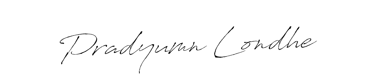 Design your own signature with our free online signature maker. With this signature software, you can create a handwritten (Antro_Vectra) signature for name Pradyumn Londhe. Pradyumn Londhe signature style 6 images and pictures png