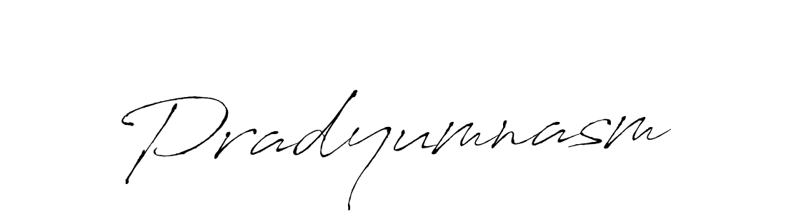 Design your own signature with our free online signature maker. With this signature software, you can create a handwritten (Antro_Vectra) signature for name Pradyumnasm. Pradyumnasm signature style 6 images and pictures png