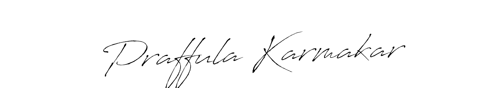 if you are searching for the best signature style for your name Praffula Karmakar. so please give up your signature search. here we have designed multiple signature styles  using Antro_Vectra. Praffula Karmakar signature style 6 images and pictures png