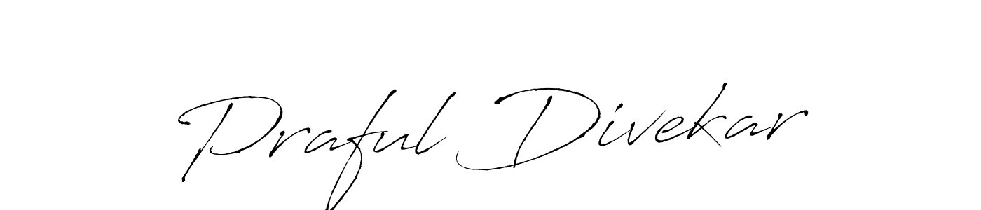How to make Praful Divekar name signature. Use Antro_Vectra style for creating short signs online. This is the latest handwritten sign. Praful Divekar signature style 6 images and pictures png