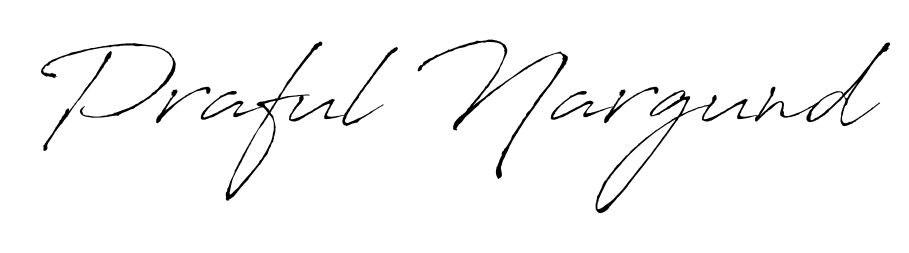 The Antro_Vectra font transforms the name Praful Nargund into an executive sign with sharp precision and distinguished character. Praful Nargund signature style 6 images and pictures png