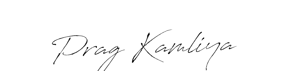 Make a beautiful signature design for name Prag Kamliya. With this signature (Antro_Vectra) style, you can create a handwritten signature for free. Prag Kamliya signature style 6 images and pictures png