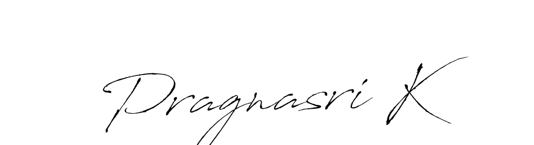 How to make Pragnasri K name signature. Use Antro_Vectra style for creating short signs online. This is the latest handwritten sign. Pragnasri K signature style 6 images and pictures png