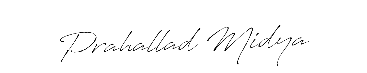 How to make Prahallad Midya name signature. Use Antro_Vectra style for creating short signs online. This is the latest handwritten sign. Prahallad Midya signature style 6 images and pictures png