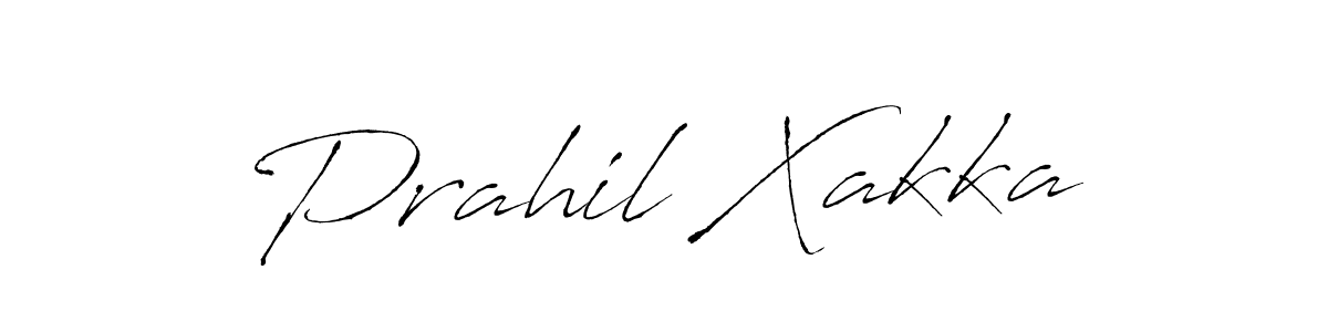 How to make Prahil Xakka name signature. Use Antro_Vectra style for creating short signs online. This is the latest handwritten sign. Prahil Xakka signature style 6 images and pictures png