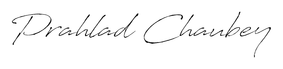 The Antro_Vectra handwriting style adds charm and authenticity to name Prahlad Chaubey. A wonderful choice for personal thank-you notes. Prahlad Chaubey signature style 6 images and pictures png