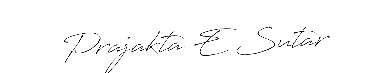 How to make Prajakta E Sutar name signature. Use Antro_Vectra style for creating short signs online. This is the latest handwritten sign. Prajakta E Sutar signature style 6 images and pictures png