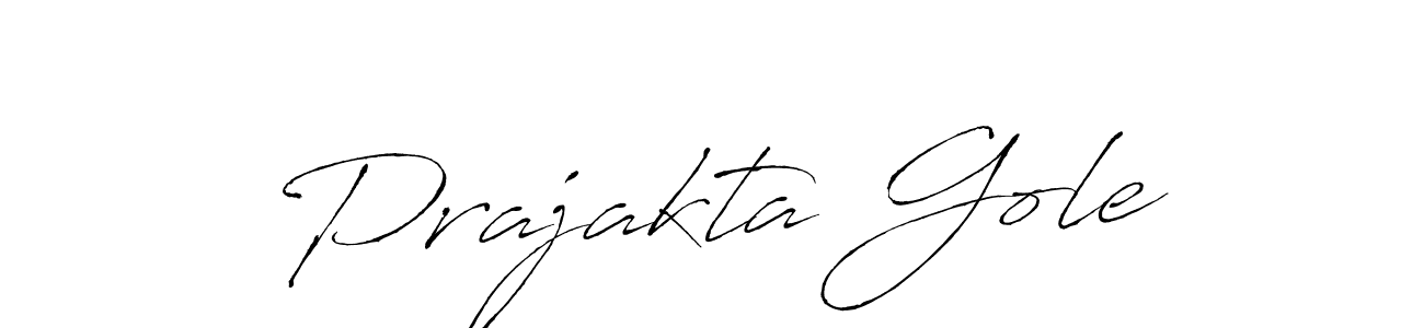 How to make Prajakta Gole name signature. Use Antro_Vectra style for creating short signs online. This is the latest handwritten sign. Prajakta Gole signature style 6 images and pictures png