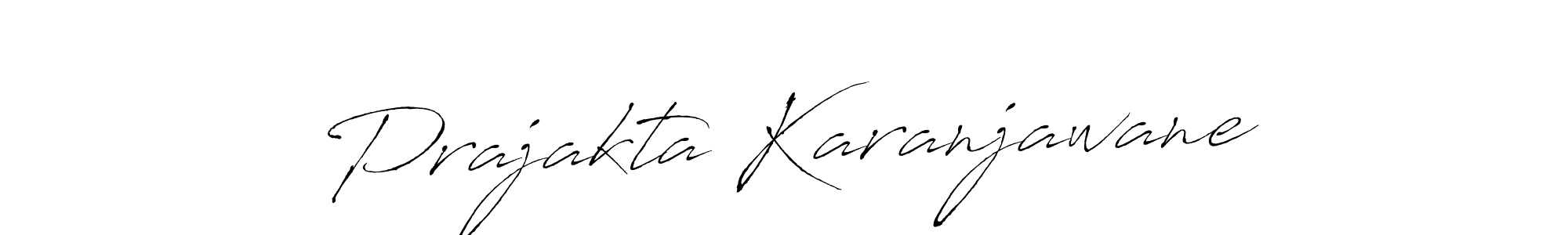 How to make Prajakta Karanjawane name signature. Use Antro_Vectra style for creating short signs online. This is the latest handwritten sign. Prajakta Karanjawane signature style 6 images and pictures png