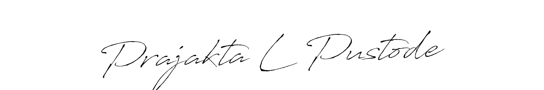 How to make Prajakta L Pustode name signature. Use Antro_Vectra style for creating short signs online. This is the latest handwritten sign. Prajakta L Pustode signature style 6 images and pictures png