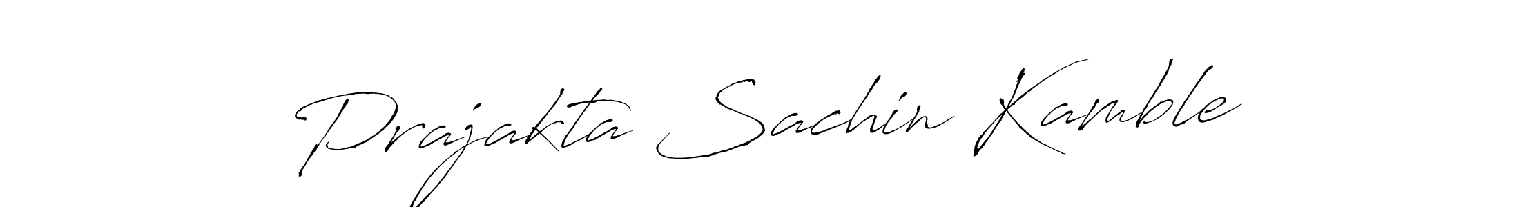 How to make Prajakta Sachin Kamble name signature. Use Antro_Vectra style for creating short signs online. This is the latest handwritten sign. Prajakta Sachin Kamble signature style 6 images and pictures png