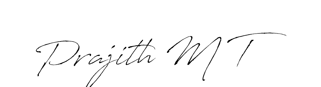 The best way (Antro_Vectra) to make a short signature is to pick only two or three words in your name. The name Prajith M T include a total of six letters. For converting this name. Prajith M T signature style 6 images and pictures png